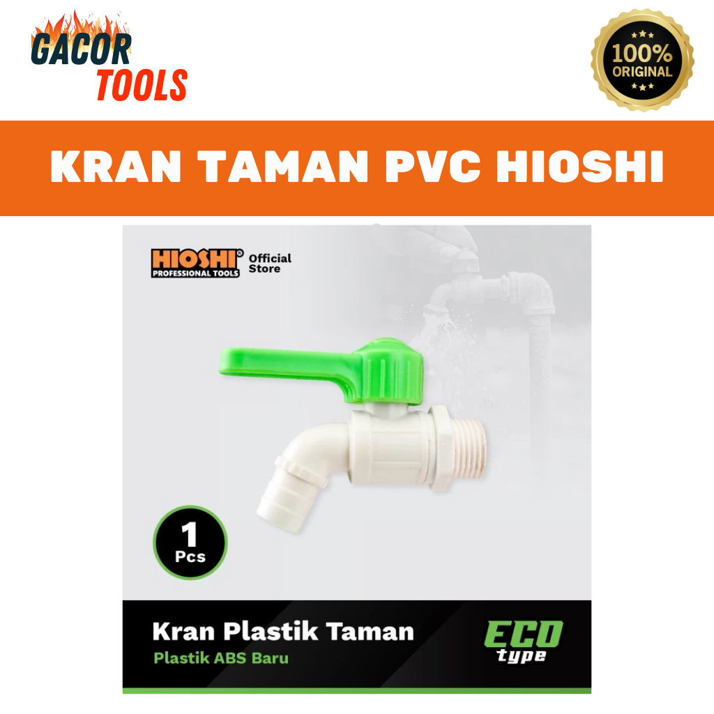 Hioshi Kran Plastik Eco Taman 1/2" || Hioshi Kran Taman Eco Plastik Tahan Lama