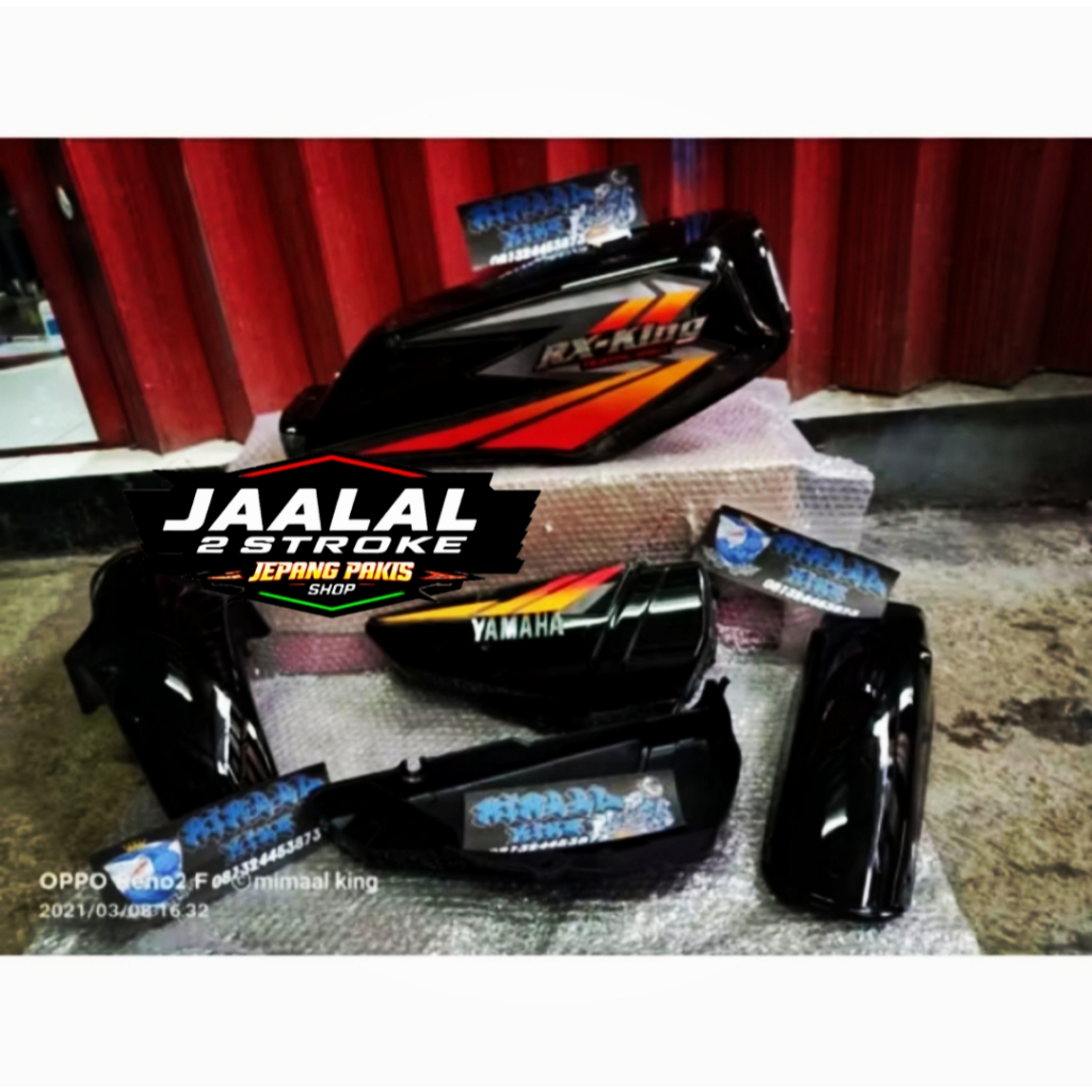 PAKET COVER BODY SET YAMAHA RX KING NEW RX K TAHUN 2002 WARNA HITAM HIJAU BOTOL GOLD EMAS FULL SET T