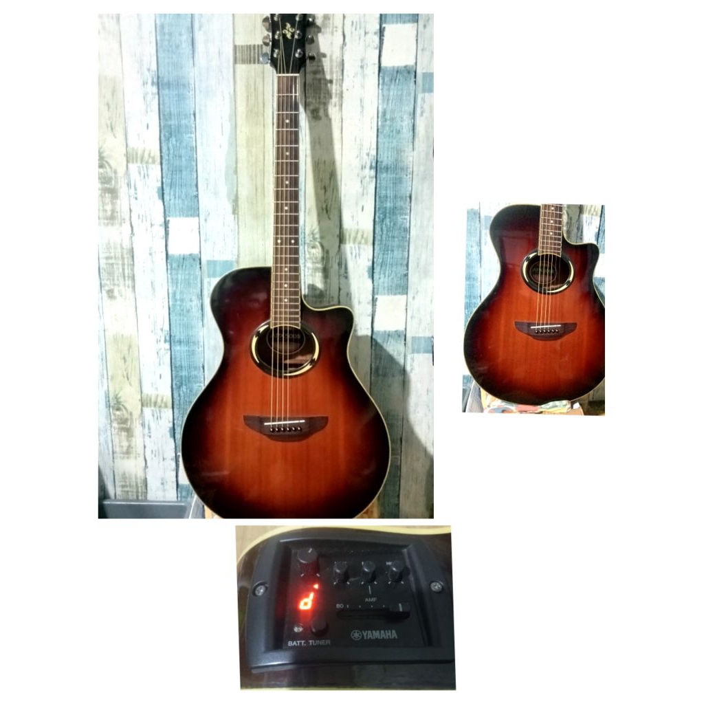 OLSHOP BANJARMASIN-GITAR AKUSTIK ELEKTRIK ORI YAMAHA APX 500II mulus normal siap pakai masih seaslin