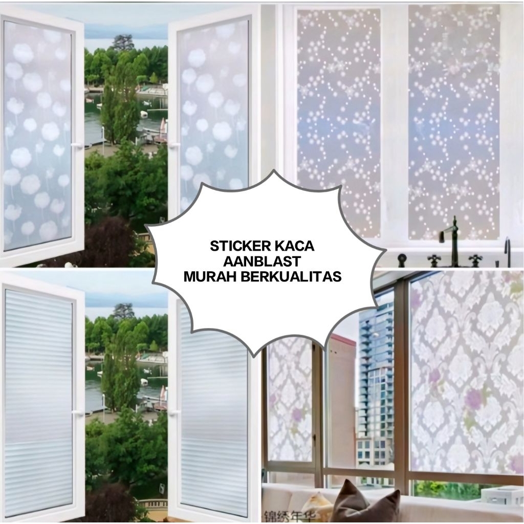 Sticker Kaca Jendela Rumah Kantor Bahan Tidak Transparan Sticker Kaca Anti Silau Matahari