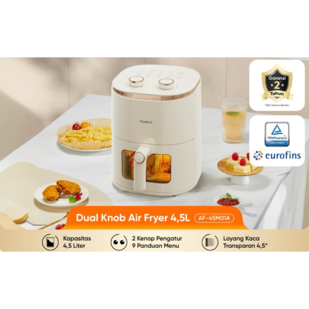 Air fryer Gaabor 4,5L Dual-Knob
