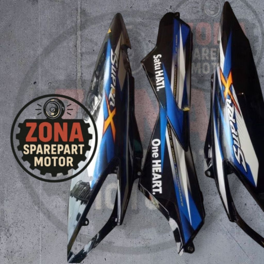 PAKET HEMAT COVER BODY BODI BELAKANG SET BOX AKI HONDA SUPRA X NEW 125 R SUPRA X OLD 125 BATMAN HITA
