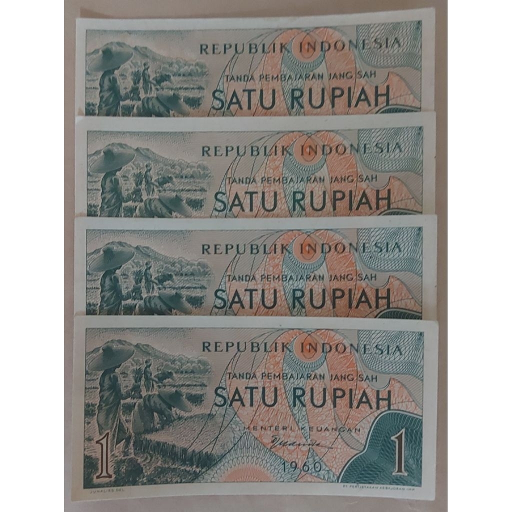 Uang Kuno Indonesia 1 Rupiah Seri Sandang Pangan Tahun 1960 / 1961