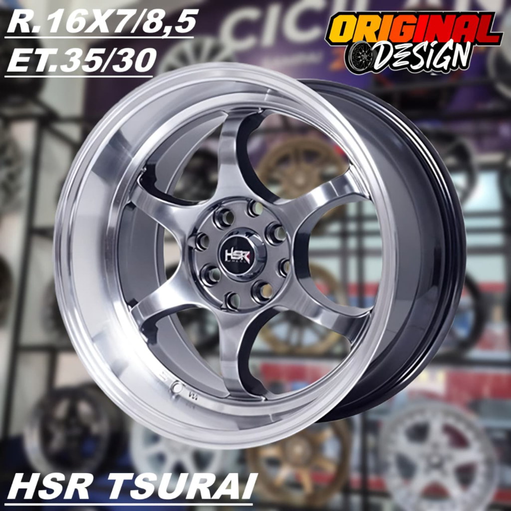 Pelek RGD Ring 16 Lubang 4 Celong HSR TSURAI R16 Palang 6 Cocok Untuk Mobil YARIS, KIJANG, AVANZA, D