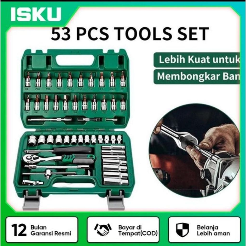 kunci set isku Tool Set Isku 53 pcs
