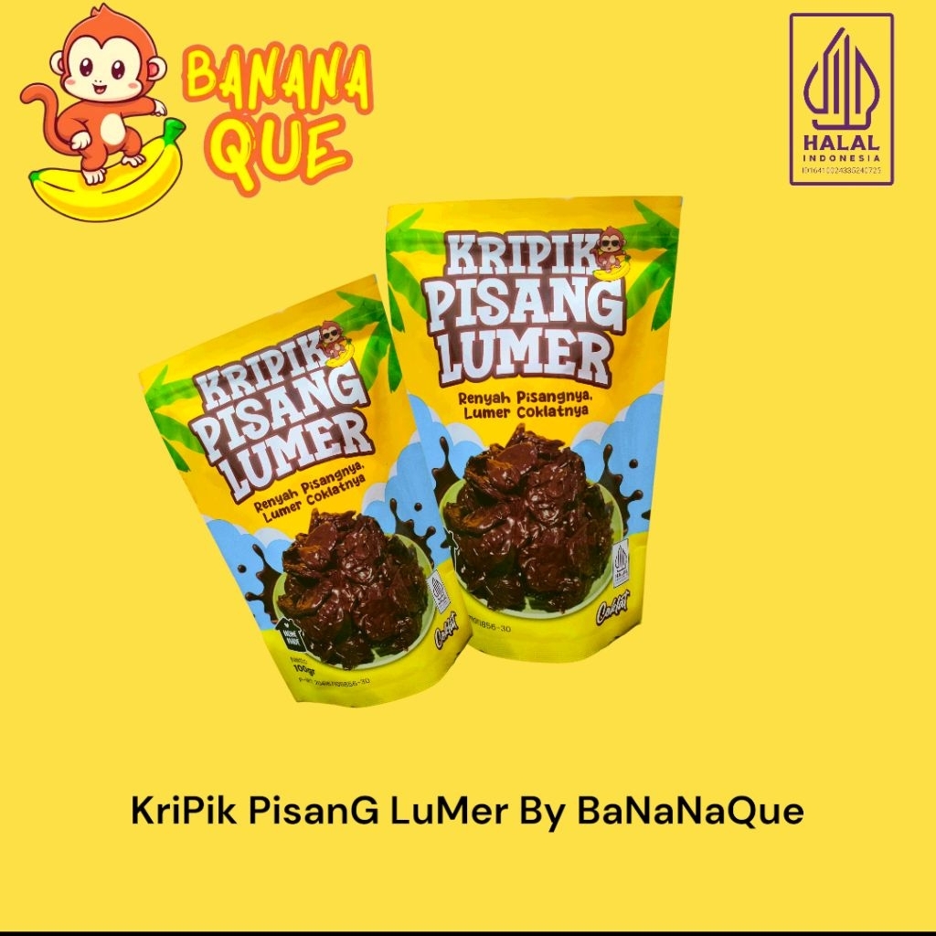 

Cemilan Keripik pisang lumer coklat Standing pouch