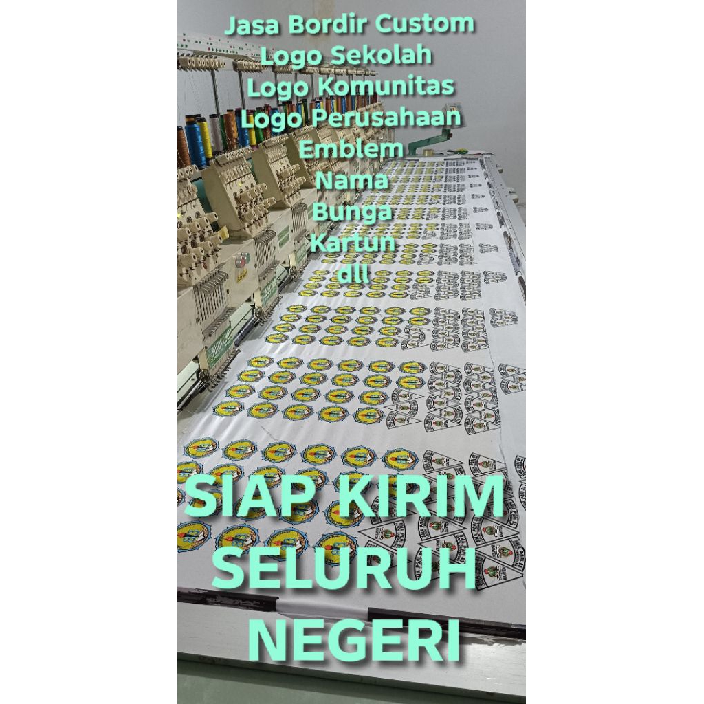 Jasa Bordir Logo Custom Emblem Patch Bet Bebas Design Seragam Jaket Kemeja Kaos DLL