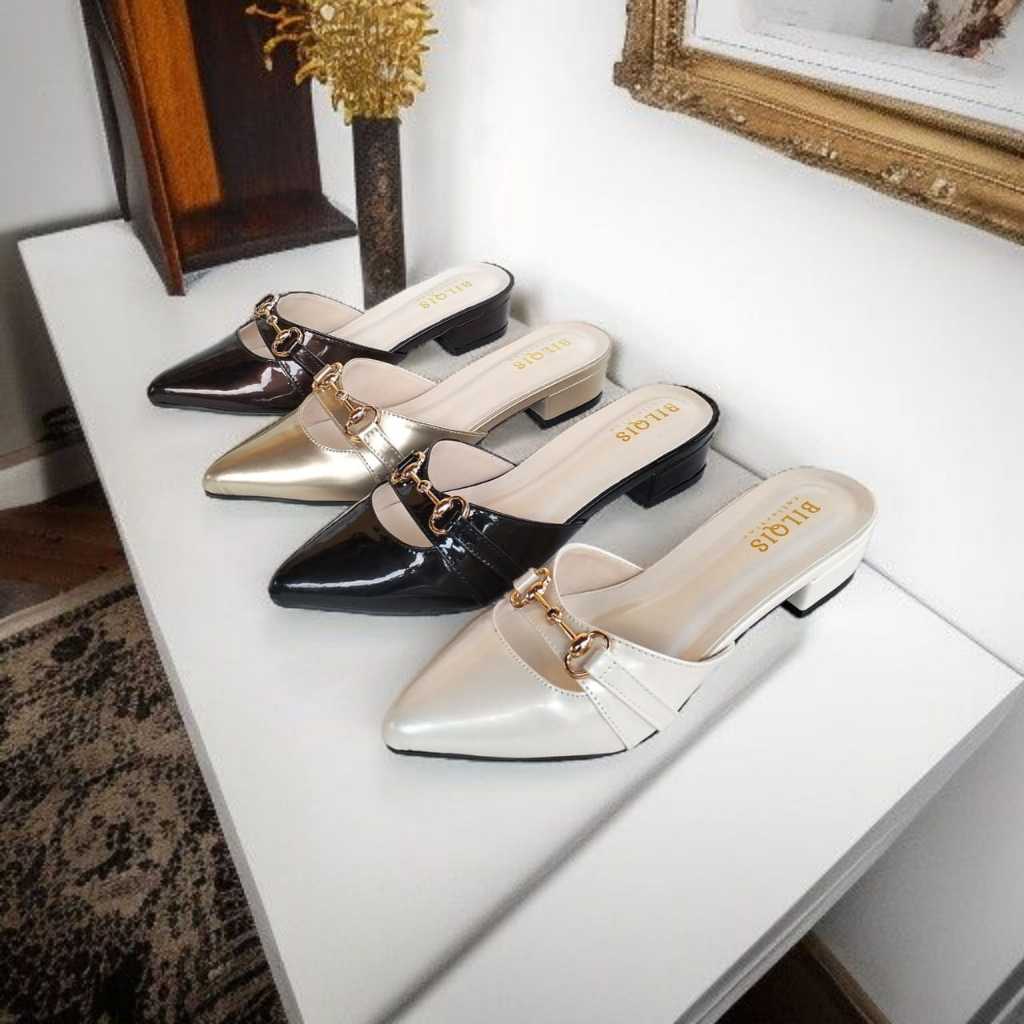 Sandal mules heels wanita 3cm /heels wanita selop kekinian hs-22