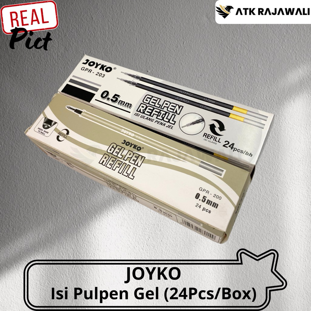 

(Pack) Isi Pulpen Gel Joyko 0.5 mm GPR 203 / Isi 24 Pcs Warna Hitam