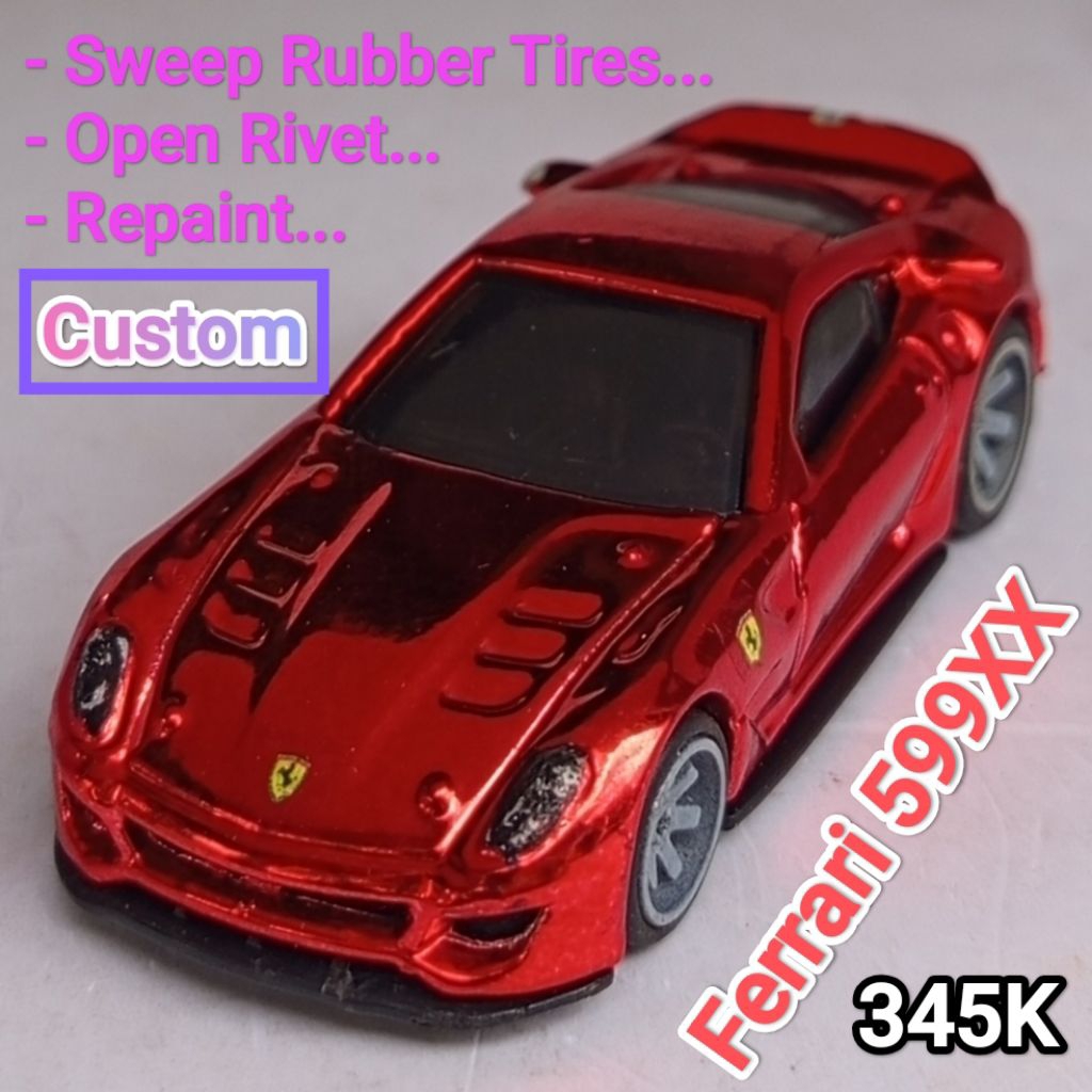 Hot Wheels Ferrari 599XX Custom Candy Red Merah Loose