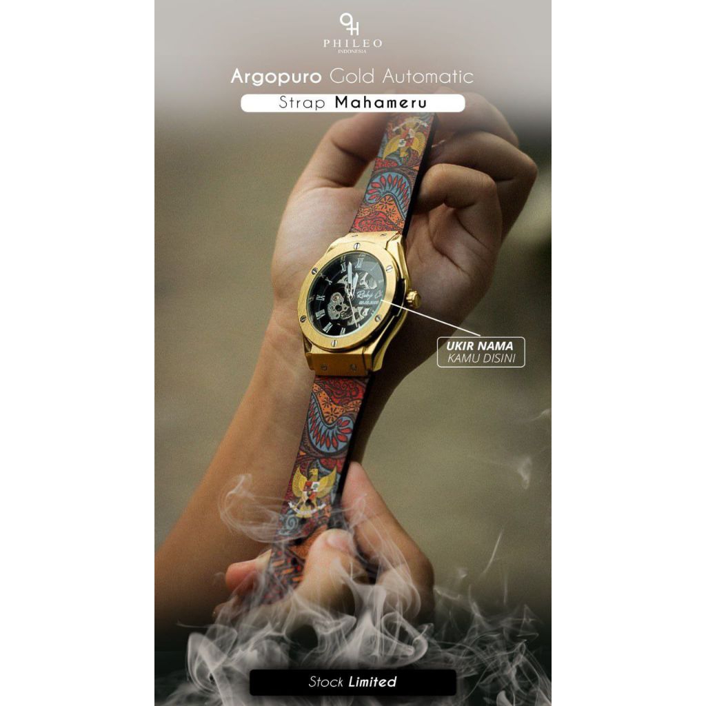 Jam series Argopuro Automatic Phileo ukir nama