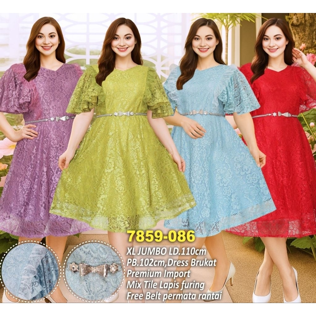 LD110 COD DRESS PESTA BAJU NATAL 7859