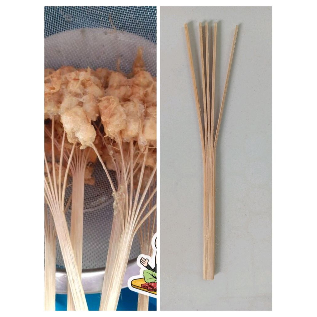 tusuk cilor  panjang 15 cm isi 100 pcs,  1 pcs belah 5 tusuk