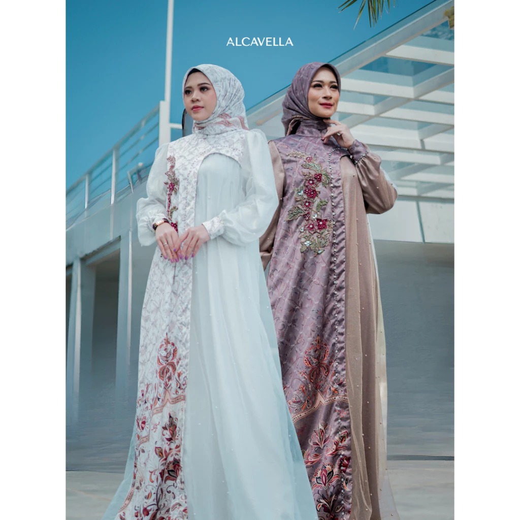 Alcavella - Davina Set Hijab Series | Baju Gamis Wanita Cantik Muslimah Alcavella Terbaru