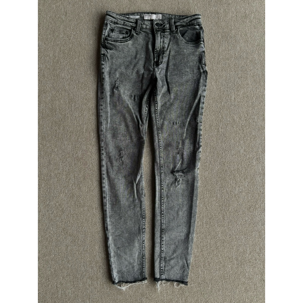 jeans stradivarius washed grey