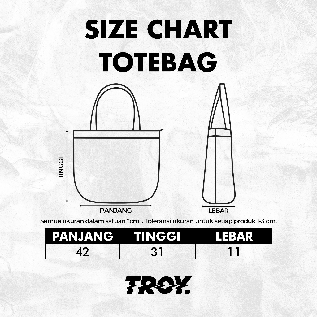Troy Company Totebag Black Line - Tas Tote bag Hitam TB 3291