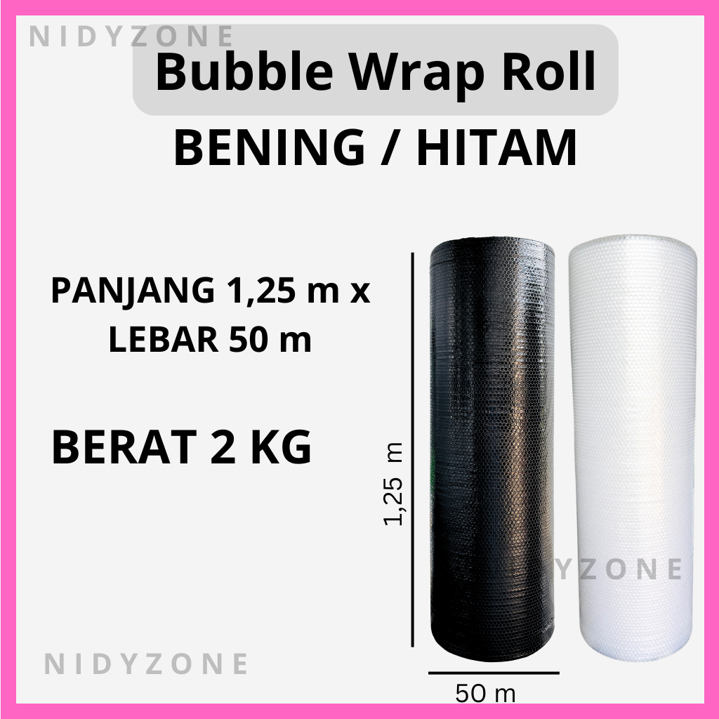 

BUBBLE WRAP ROLL KUALITAS BAGUS BENING HITAM BERAT 2 KG BUBLE WRAP UKURAN 125CM X 50 METER