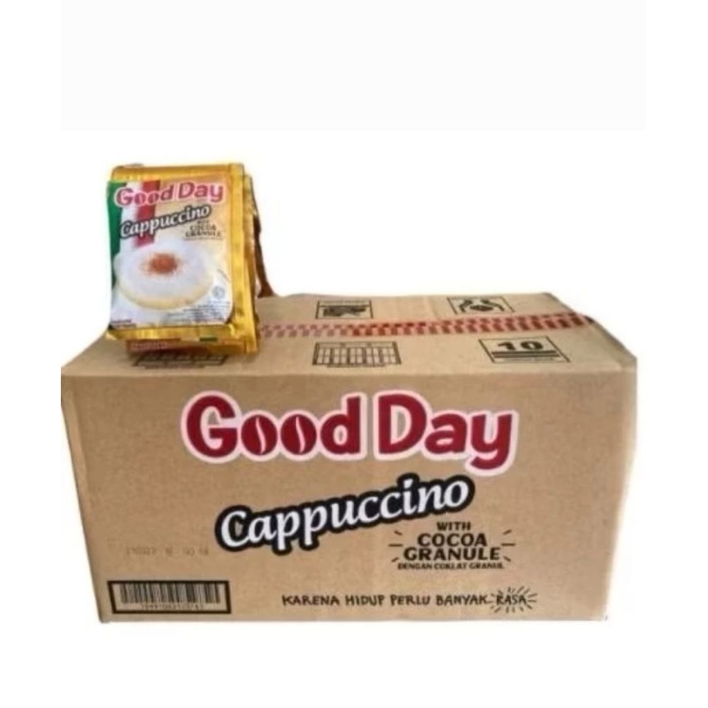 

kopi goodday cappucino with cocoa granule 1 dus isi 120 sachet x 25gram