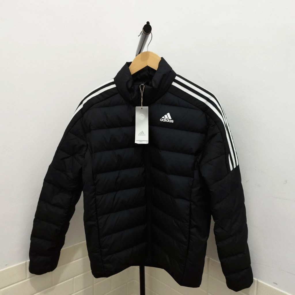 Jaket Adidas Essential Down Men Outdoor Jacket Original Bulu Angsa Pria Black 3 Stripes Pria Hitam