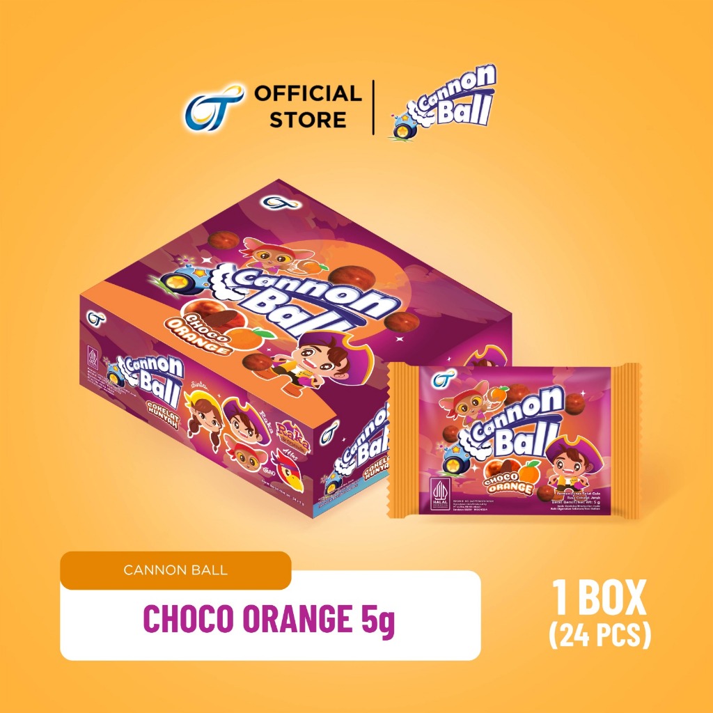 

Cannon Ball Choco Orange 5 Gr [1 Box isi 24]