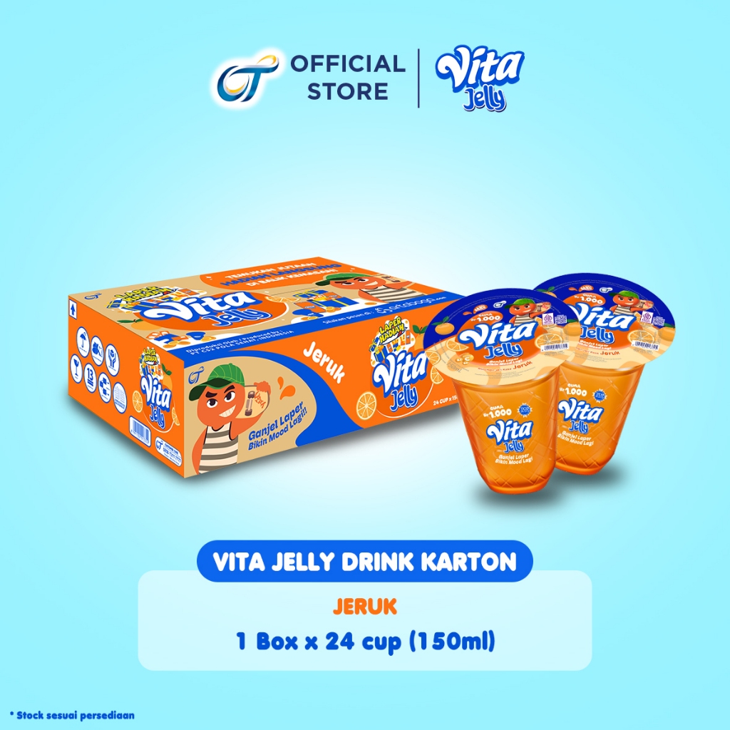 

Vita Jelly Drink - Jeruk 150ml - [1 Karton 24 Pcs]