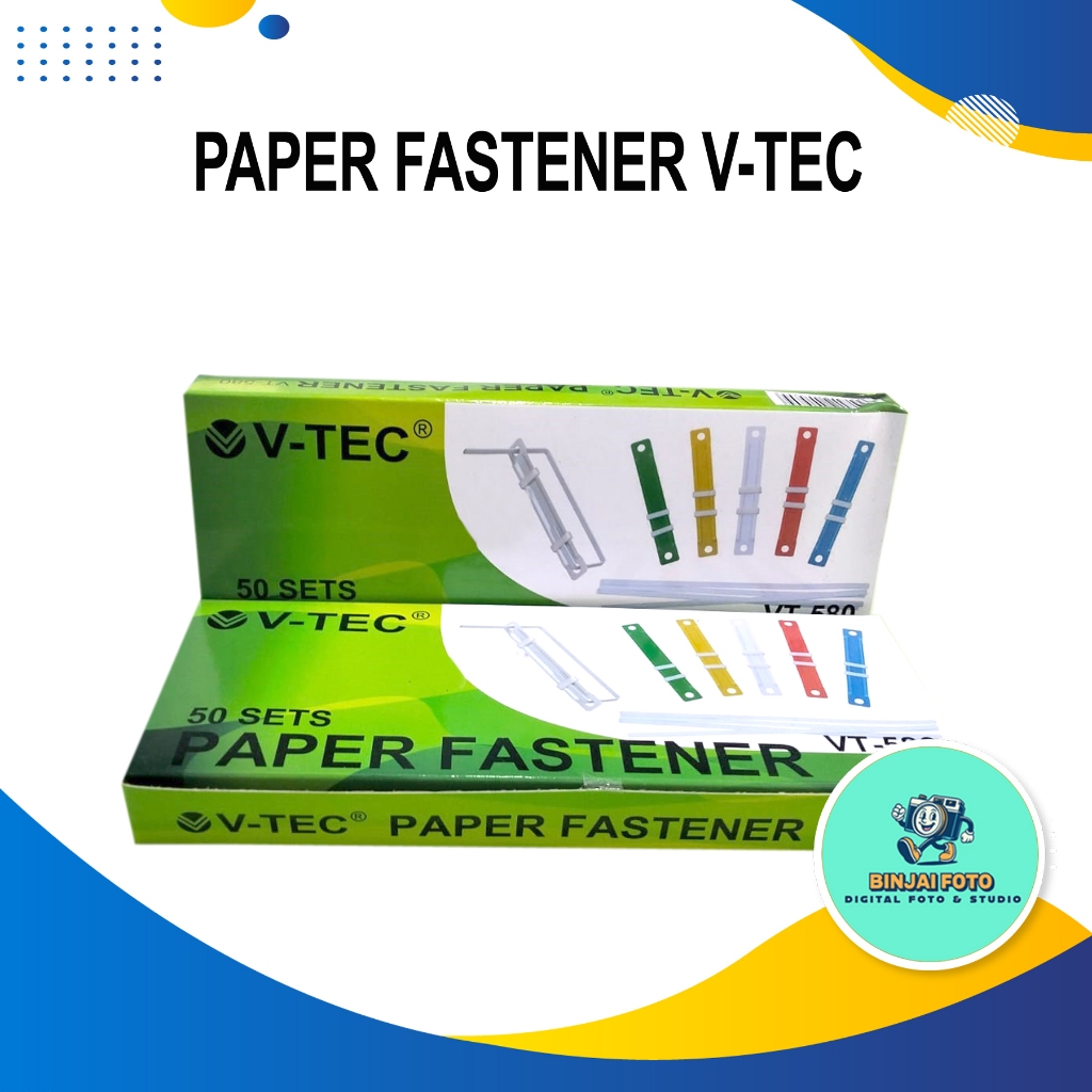 

Paper Fastener V-Tec VT-580 – Pengikat Kertas Praktis & Kuat, Isi 50 Set,