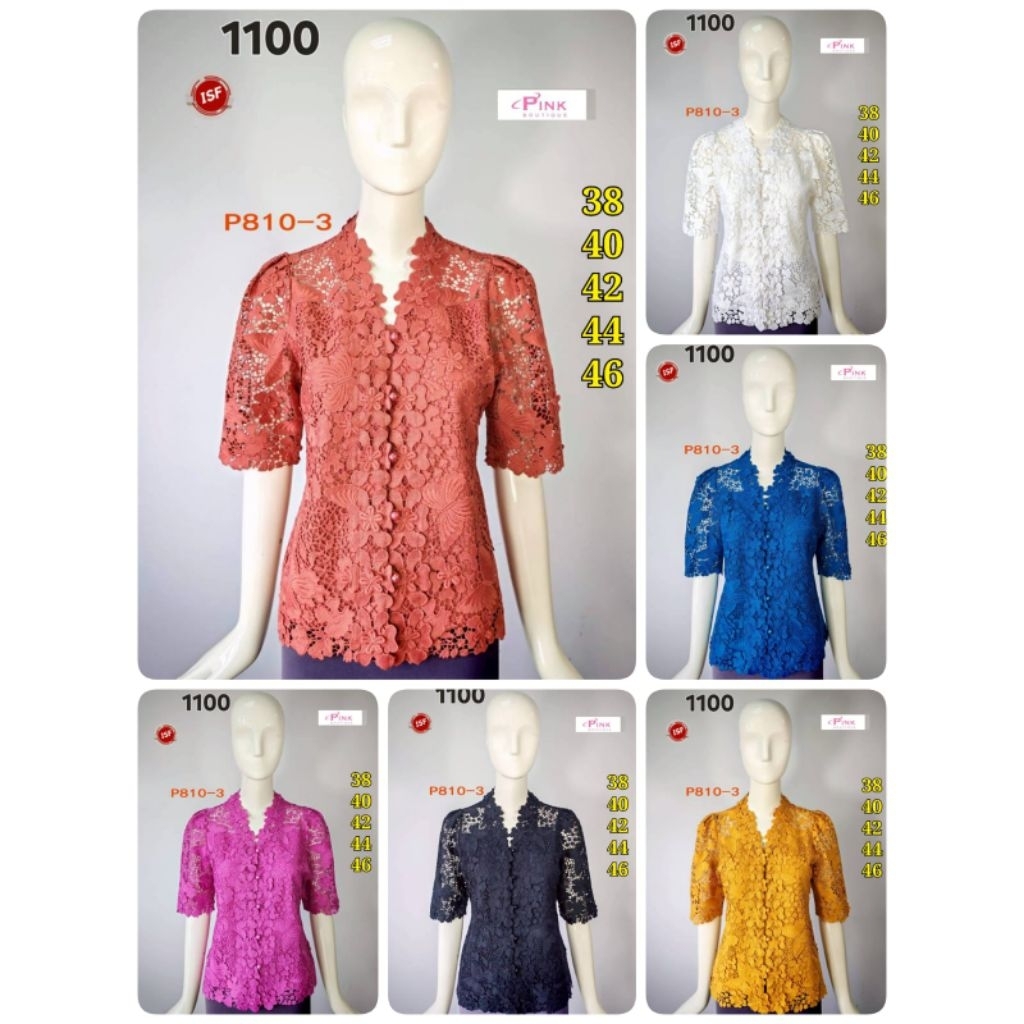 Blouse PINK BOUTIQUE kode P810-3 Bahan Full Brokat super