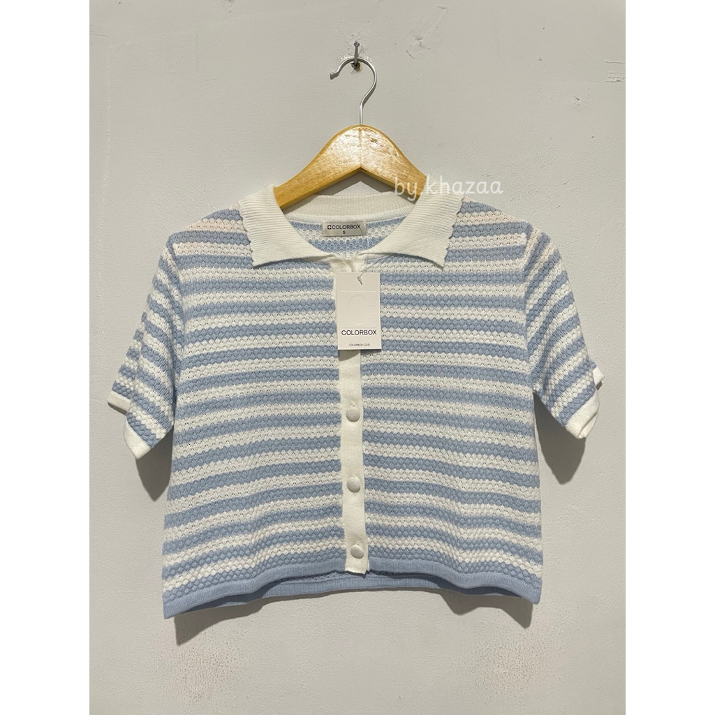 NEW - Kaos Crop Stripe by Color*box