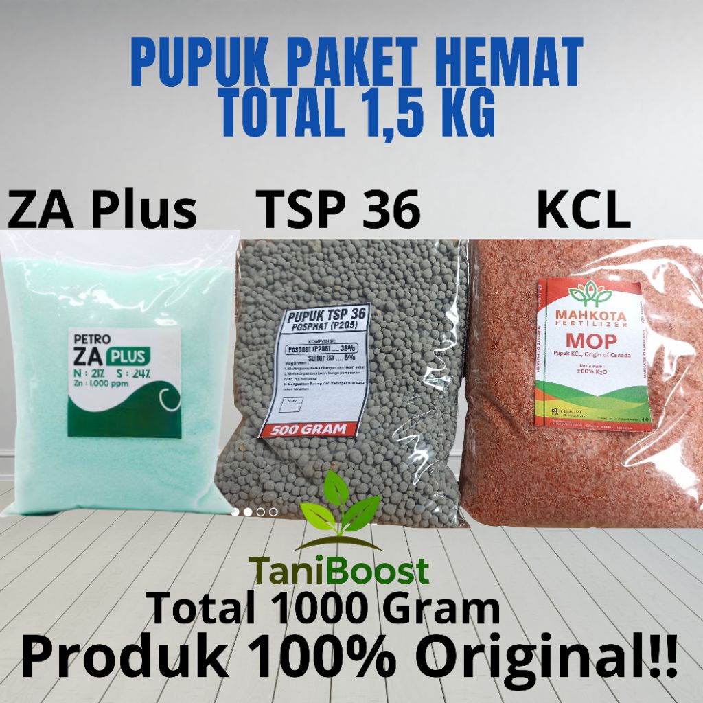 Paket Pupuk ZA Plus + TSP P205 + KCl (MOP) | N, P, dan K Lengkap – Perangsang Tumbuh & Panen Melimpa