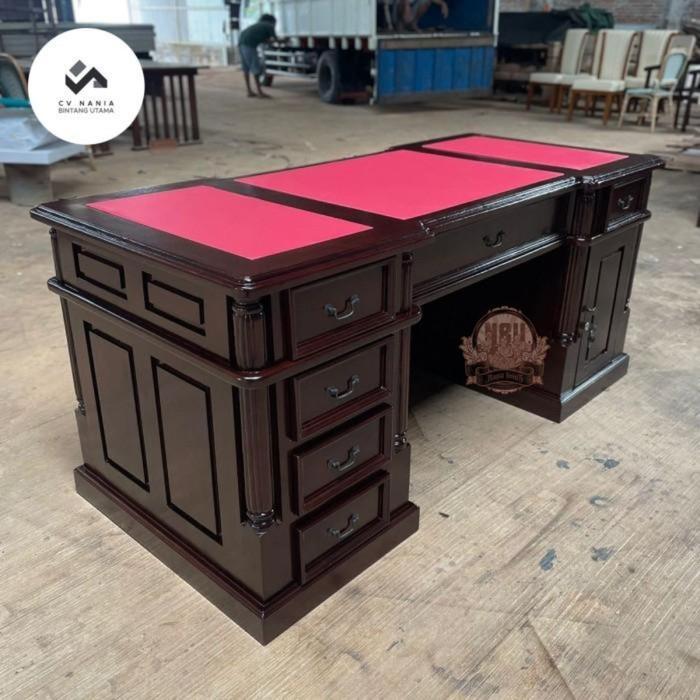 Meja kerja kantor meja direktur jati mewah terbaru