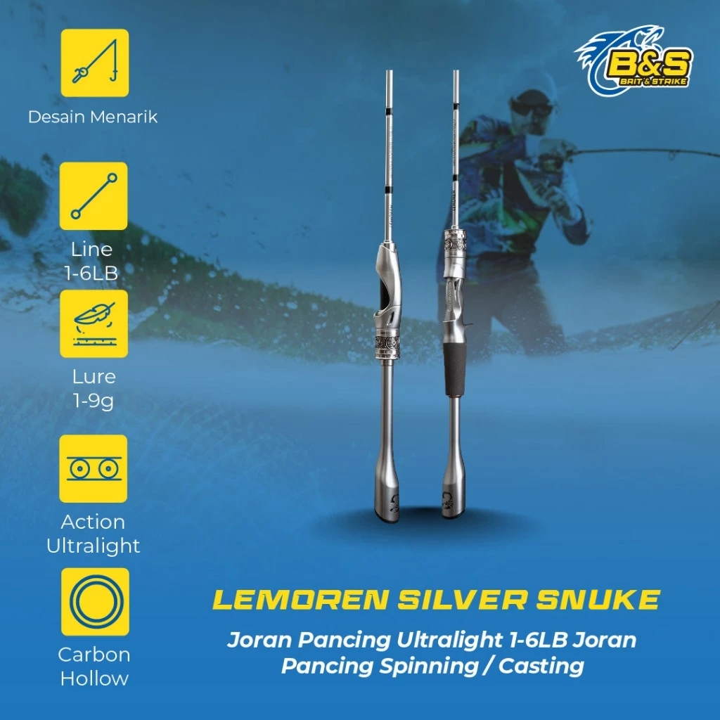LEMOREN Joran Silver Snuke Pancing ultralight 1-6LB joran pancing spinning / casting JP045