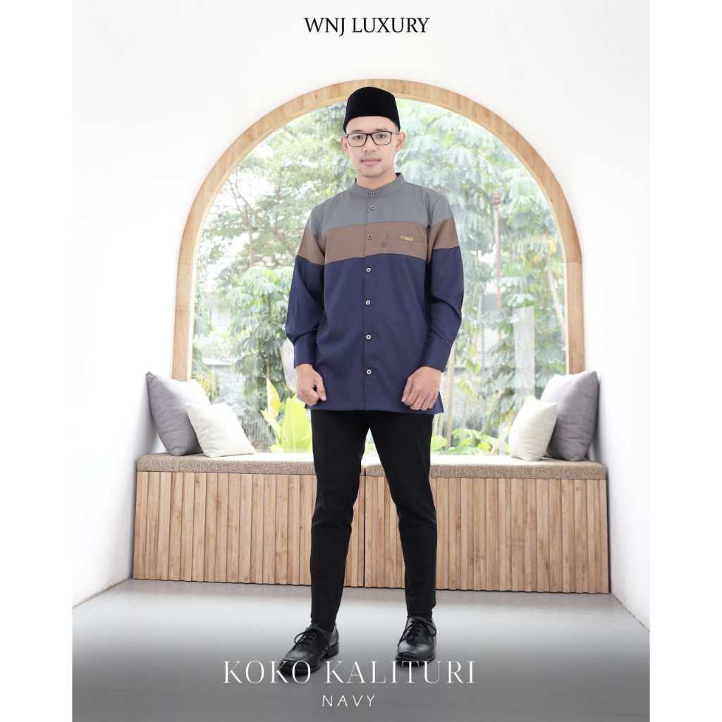 NEW KOKO ATASAN PRIA DEWASA KALITURI LUXURY BY WANOJA (NAVY)