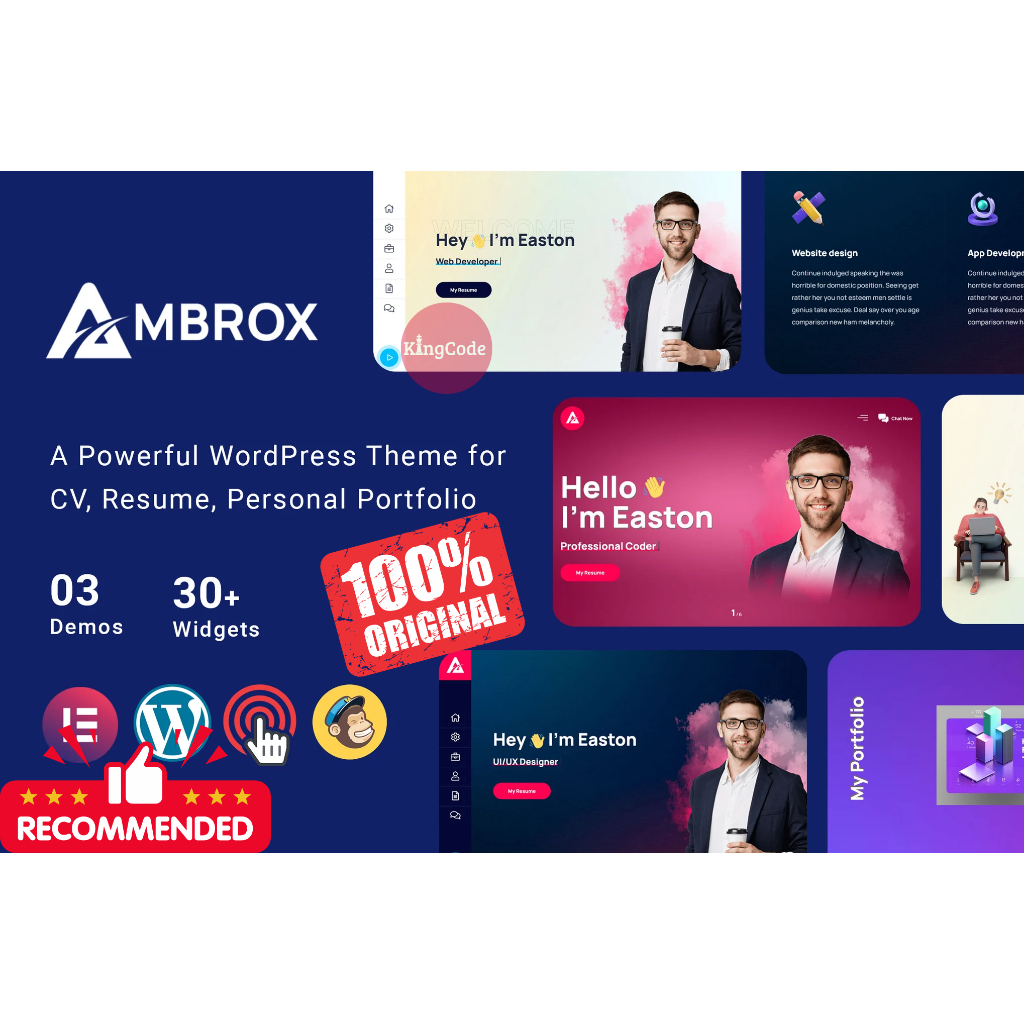 Ambrox - Tema Wordpress Template Portfolio - CV online - Super Responsive | New Update