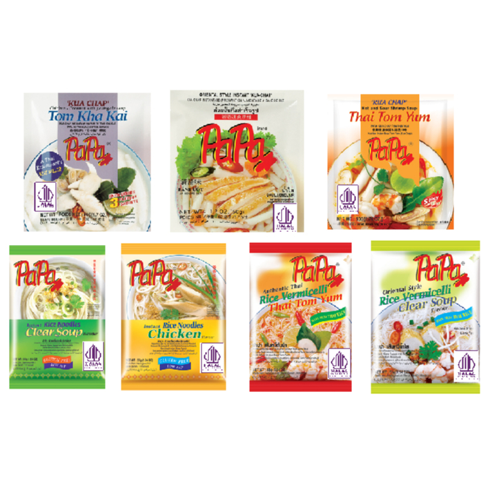 [BISA MIX] Papa Kua Chap Rice Vermicelli Rice Noodles Tomyum Original Chicken Clear Soup Tom Kha Kai