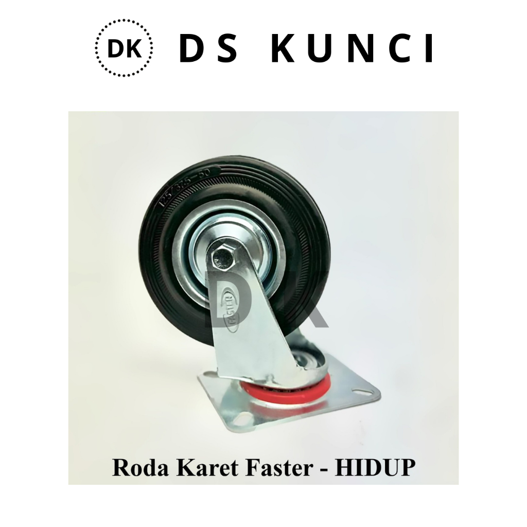 Roda Karet Troli 3 Inch / Roda Hidup 3"