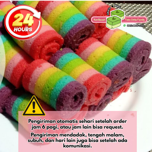 

Kue Subuh / Jajanan Pasar / Kue Basah Kue Tradisional Bolu Gulung Pelangi (Fresh dan Murah)