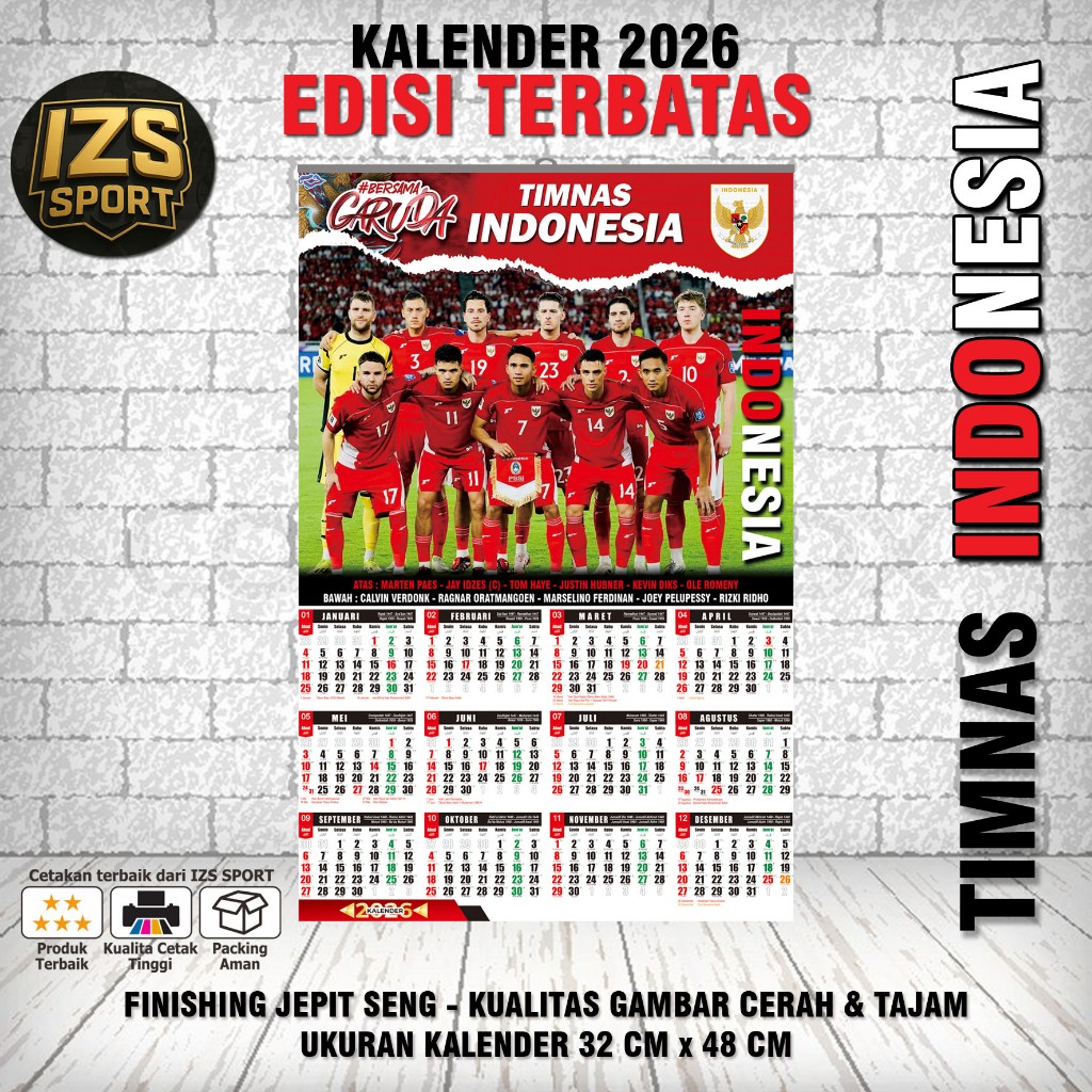 

KALENDER TAHUN BARU 2026 TIMNAS INDONESIA