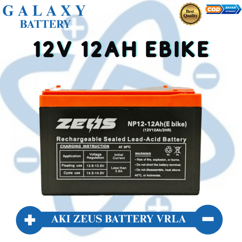 Aki Selis / Sepeda Listrik Richey VRLA 12v 12Ah / 12v12ah Zeus