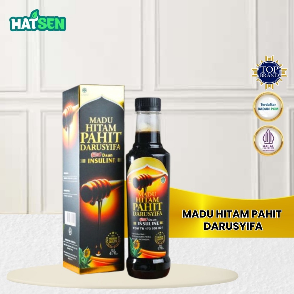 

Madu Hitam Pahit Plus Propolis dan Insuline Original Darusyifa 470gr