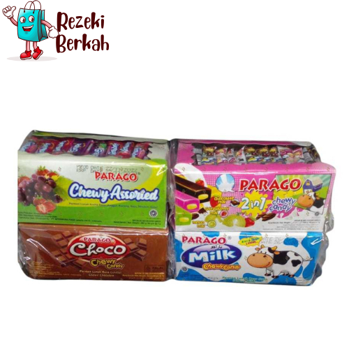 

PARAGO BOX CHEWY 2 IN 1, COKELAT, FRUIT, MILK 8X80