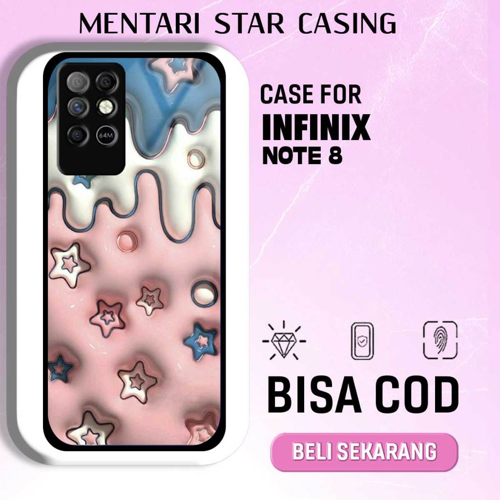 CASE INFINIX NOTE 8 - SOFTCASE PREMIUM MATE HARD CASE - CASE GLOSY HOLOGRAM MOTIF CUTE
