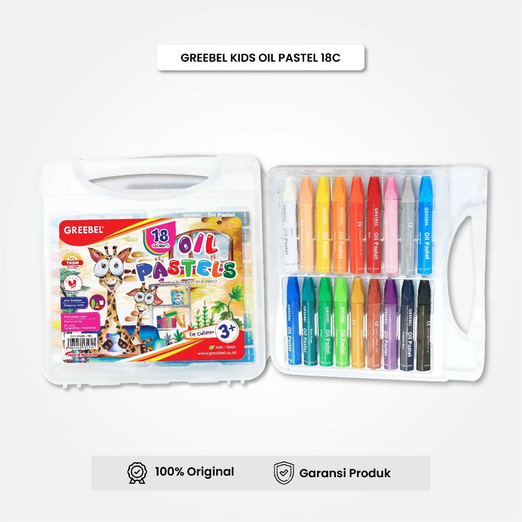 

GREEBEL Crayon Krayon 18 Warna / Crayon KIDS Oil Pastel 18 Warna / Crayon Greebel / Krayon Lomba