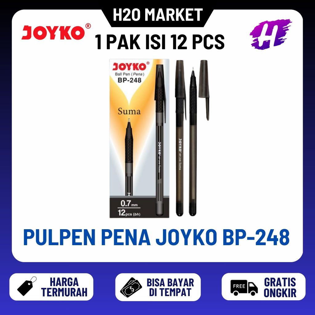 

❤️H2O❤️ (1 Pack = 12 Pcs) Ball Pen Pulpen Pena Joyko BP248 BP-248 SUMA Bolpen MURAH