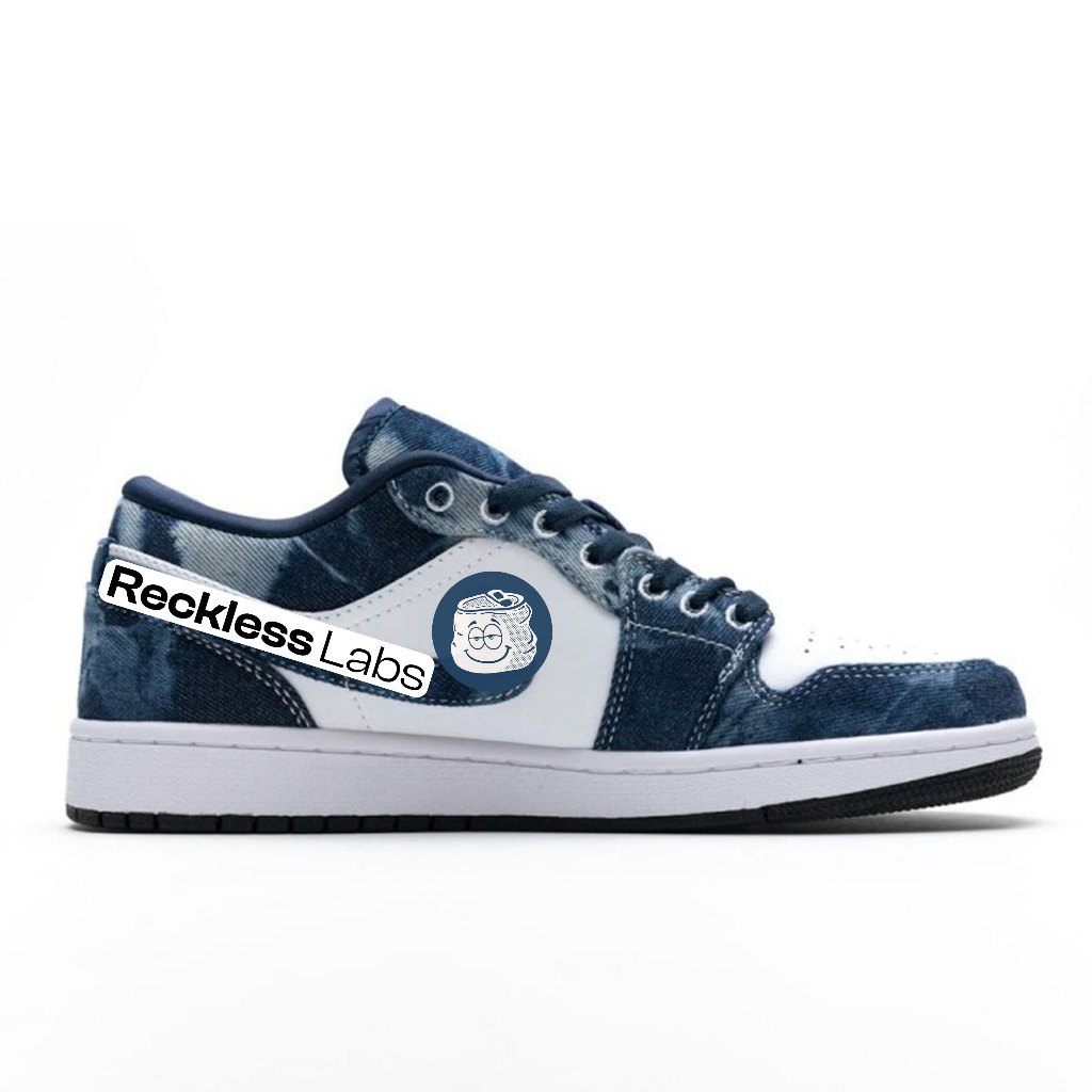 Sepatu Sneaker Air Jordan 1 Low Washed Denim Original