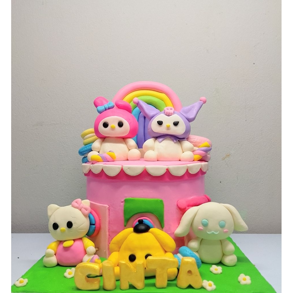 

Kue Ulang Tahun Birthday Cake Tema Sanrio Hello Kitty Melody Cinamoroll kuromi