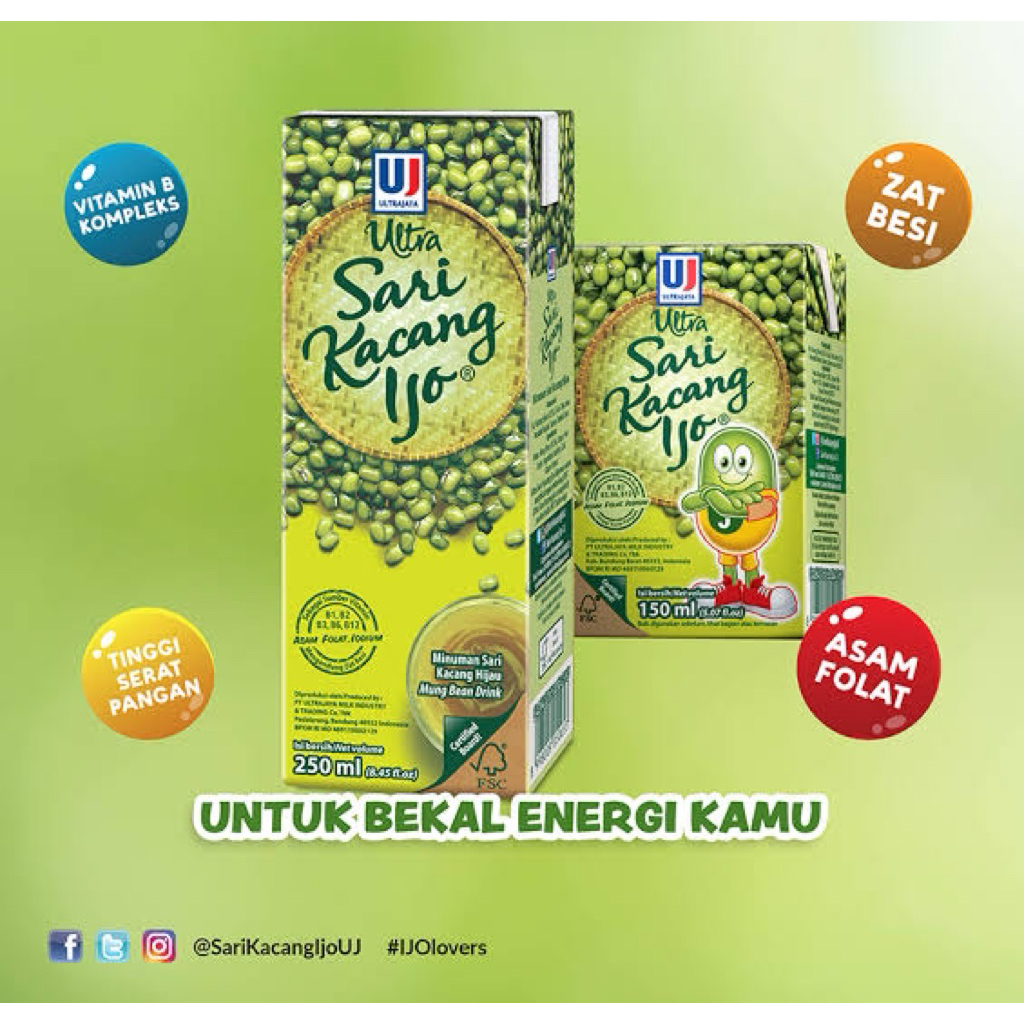 

ULTRA JAYA Sari kacang Ijo 250ml -KARTON