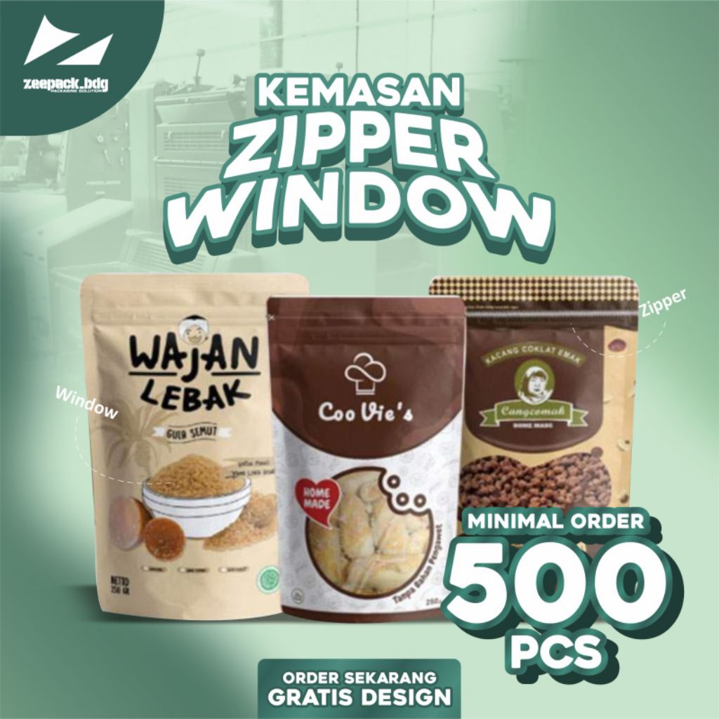 KEMASAN STANDING POUCH WINDOW ZIPLOCK