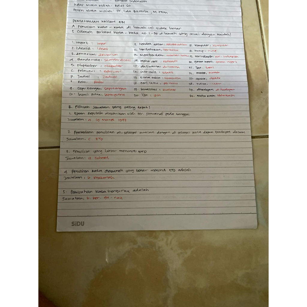 Joki Tulis tangan laprak