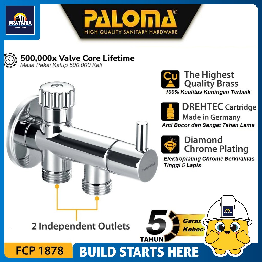 PALOMA - KRAN STOP FCP 1878 VALVE 1/2 INCH 2 ARAH