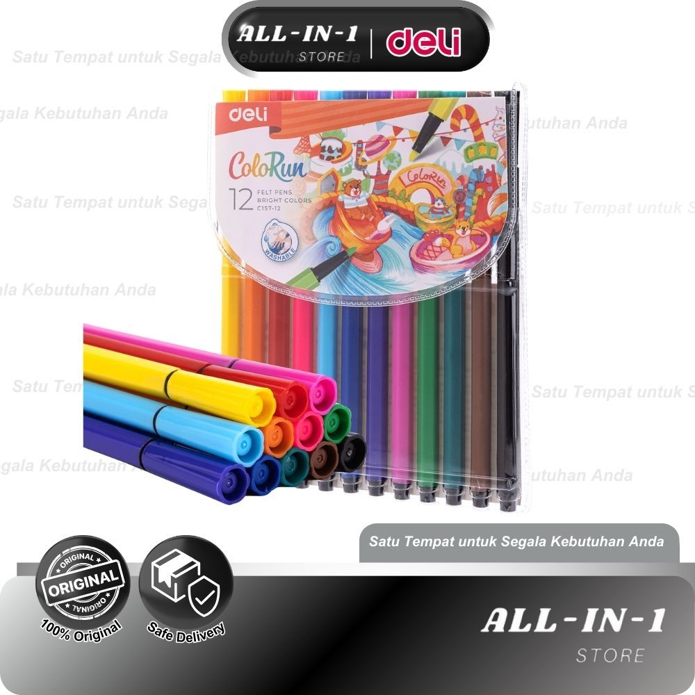 

Deli Felt Pen / Spidol Warna EC157-12